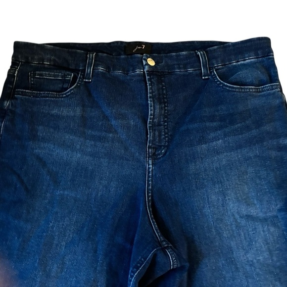 Jen 7 By 7 For All Mankind Kick Crop Dark Denim Jean Size 18 Stretch Casual Fall - Picture 2 of 9